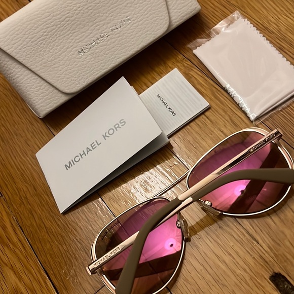 Rose Gold Michael Kors Aviator Sunglasses - Picture 2 of 3